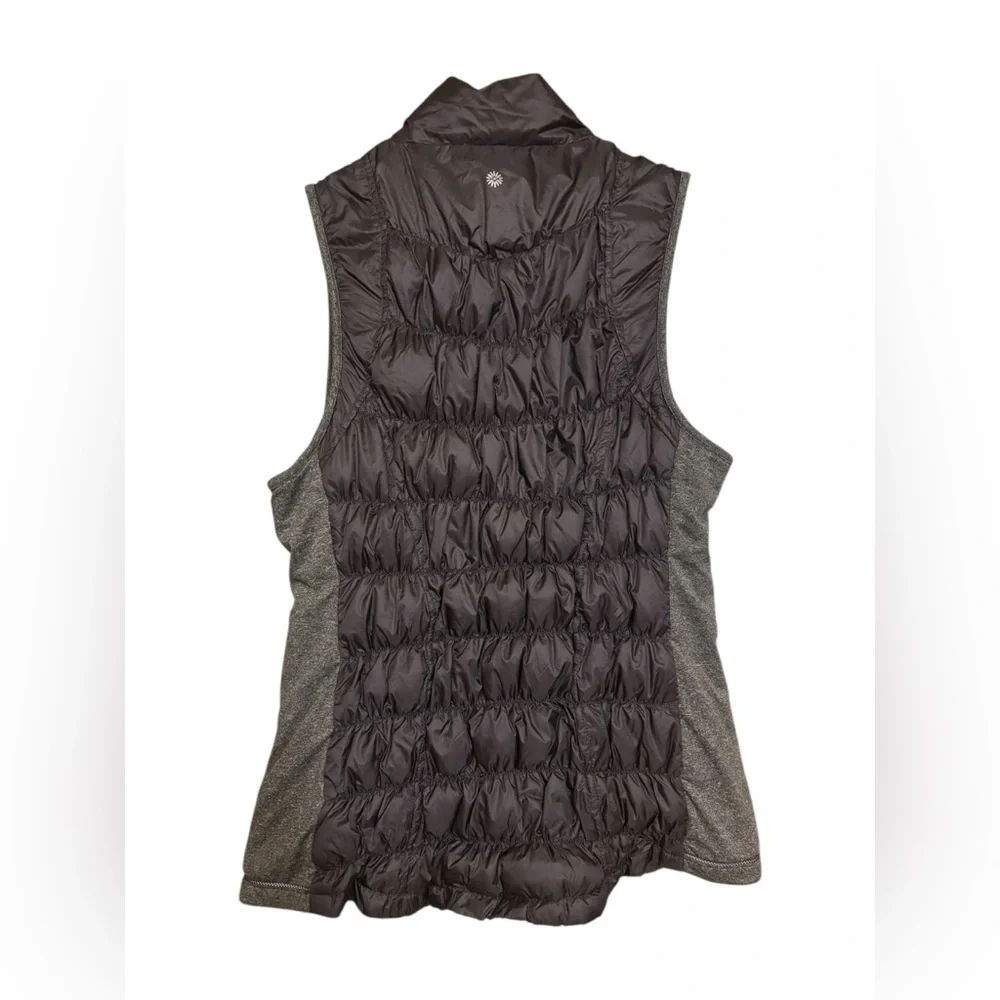 Tangerine Dark Gray and Silver Puffer Vest Full Zip